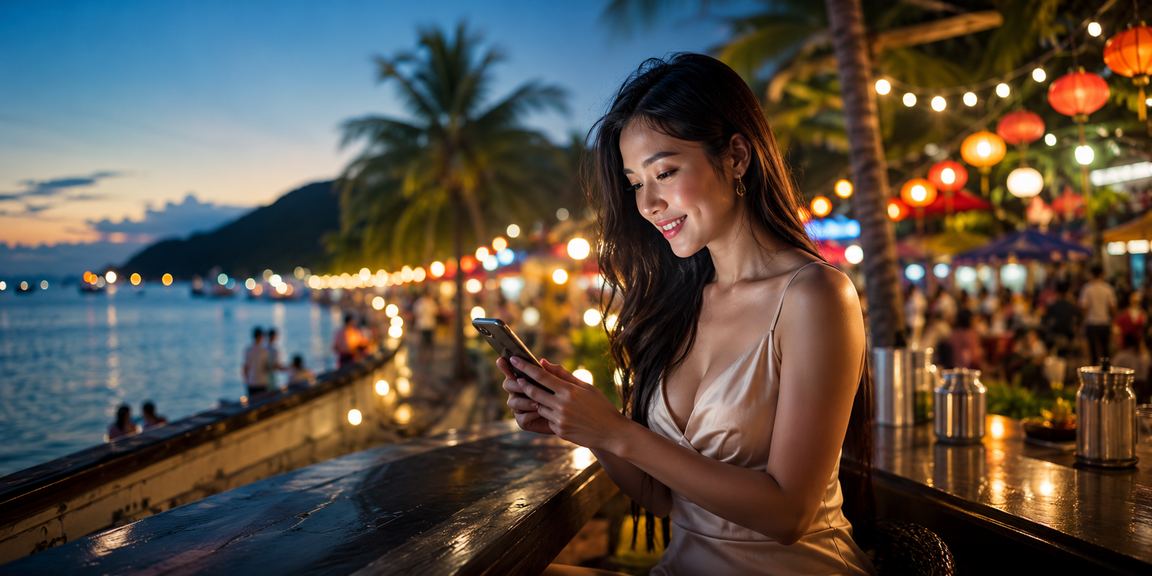 Người chơi tại chợ đêm Phú Quốc kiểm tra kết quả cá cược trực tiếp